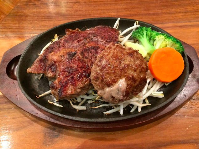 牛リブロース150g+牛赤身ハンバーグ150g