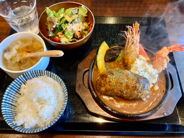 ハンバーグと海老フライ コンビセット