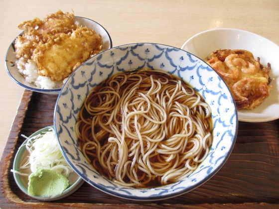 冷かけ＋ミニイカ天丼